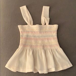Madewell Texture & Thread smocked tank size S